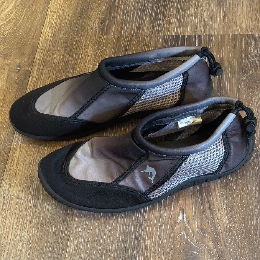 Reel Legends Black and Gray Slip On Boat Shoes